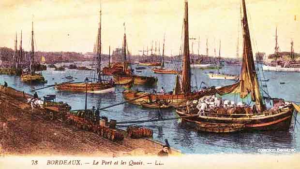 carte postale ancienne port de Bordeaux